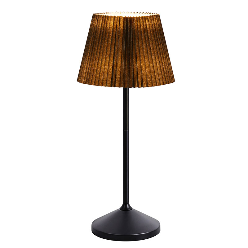 Led mahaiko lanpara beltza oihalezko pantailarekin