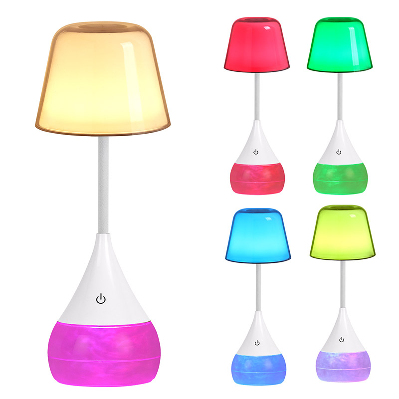 Dotorea eta berrikuntza LED mahaiaren lanpara RGB formarekin