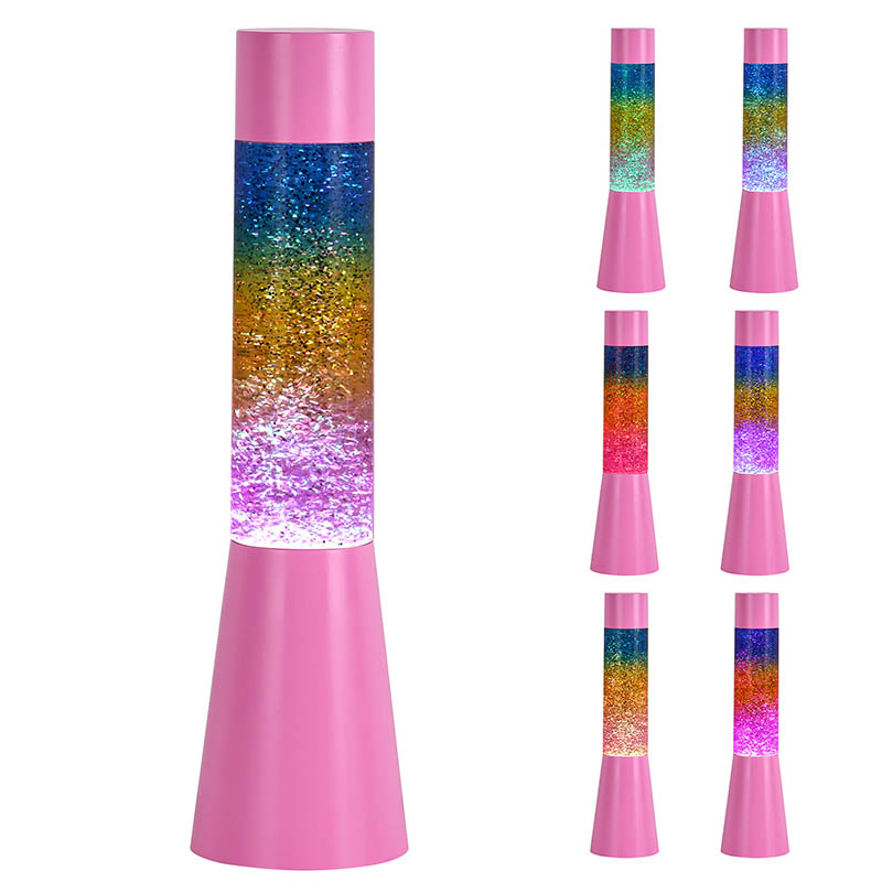 Glitter RGB gaueko argi arrosa