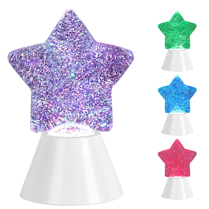Kid Glitter gaueko argi likidoa oinarri zuriekin