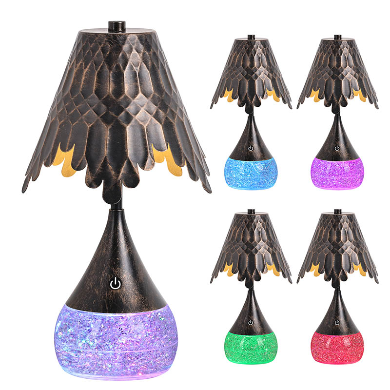 LED irakurtzeko lanpara RGB glitter botilarekin