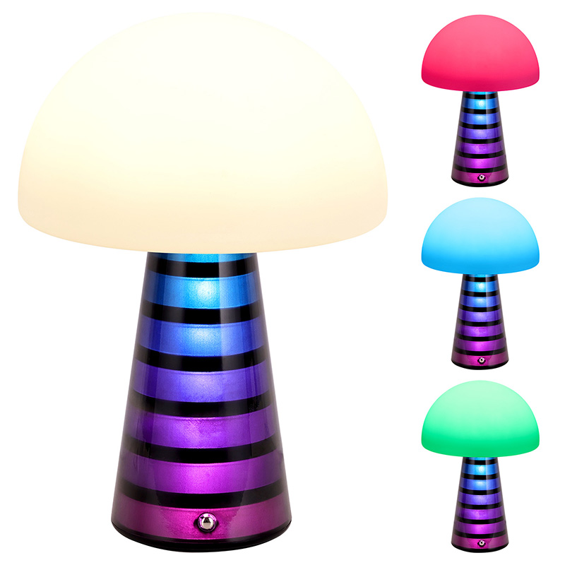 Mushroom neon mutil koloreko mahai-lanpara