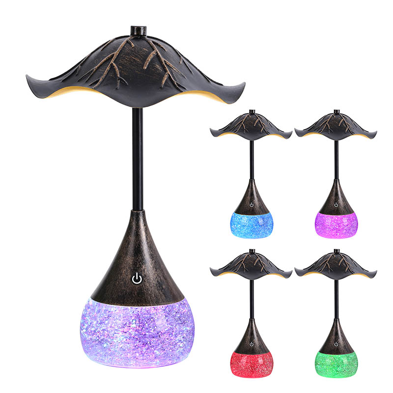 Erretorrezko LED mahaigaineko lanpara RGB glitter oinarriarekin