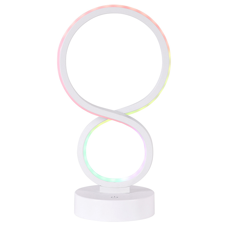 RGB argi led mahaiko lanpara 8 itzalekin